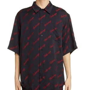 BALENCIAGA Pajama Short Sleeve Button-Up Shirt